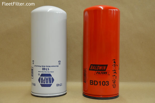 Side View - Heavy Duty NapaGold Oil Filter vs Heavy Duty Baldwin